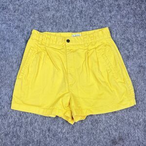 Bugle Boy Collection For Her Women's Shorts Pleated Yellow 100% Cotton Size 10